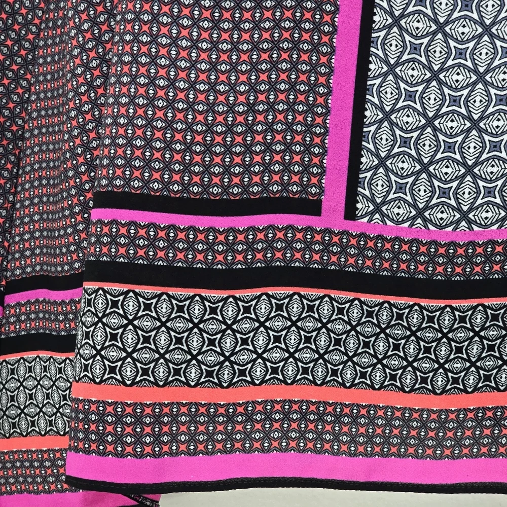 Zac & Rachel Flowy Bright Geometric Tank Top Blouse Large - Picture 3 of 6